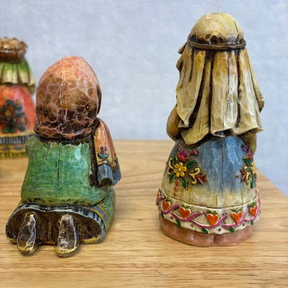 VTG 2006 Blessed be the Name Jesus Wood Carve Look Resin Nativity Set - 9 PC. - Picture 11 of 16